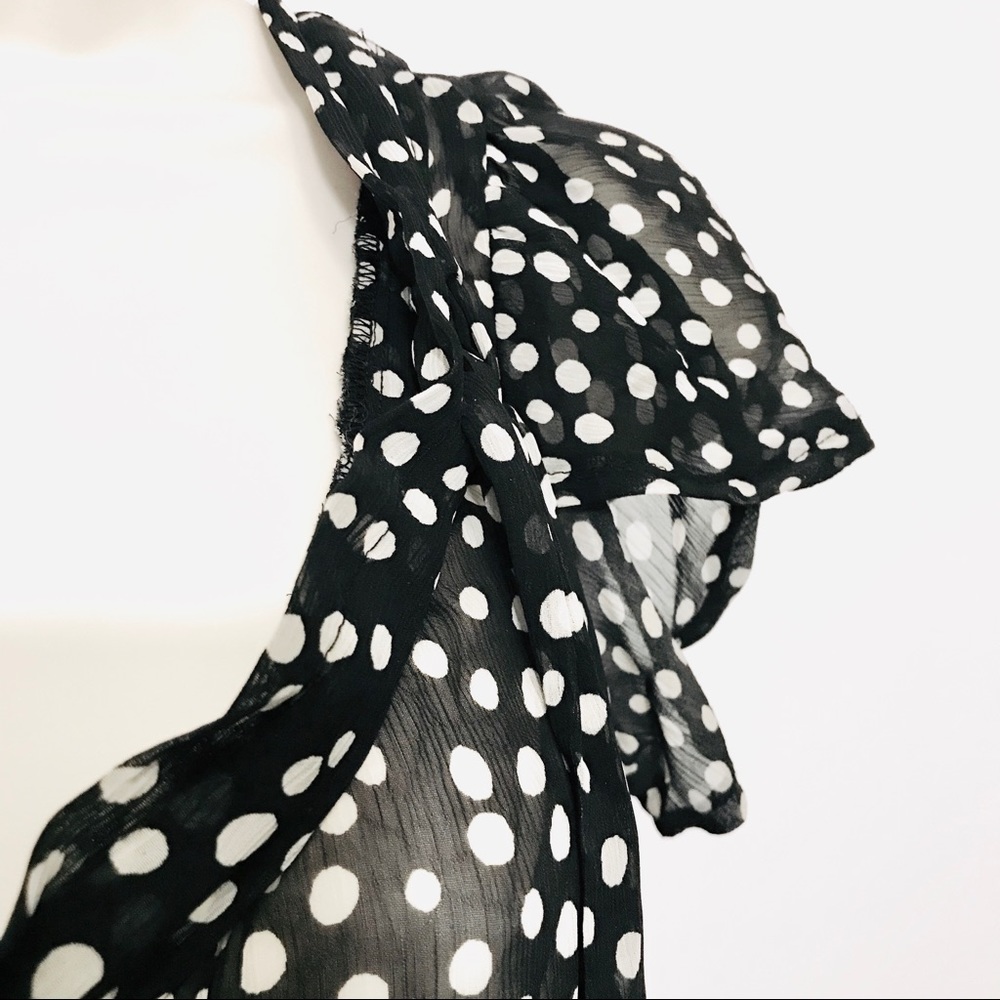 Zara Basic Ruffle Polka Dot Top - Picture 3 of 6